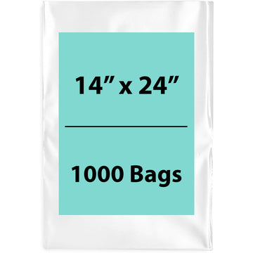 14X24 inches Clear Flat Poly Bags 1.5Mil Open Top (LDPE)